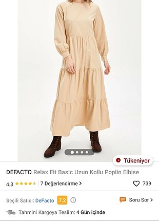 De-facto uzun elbise