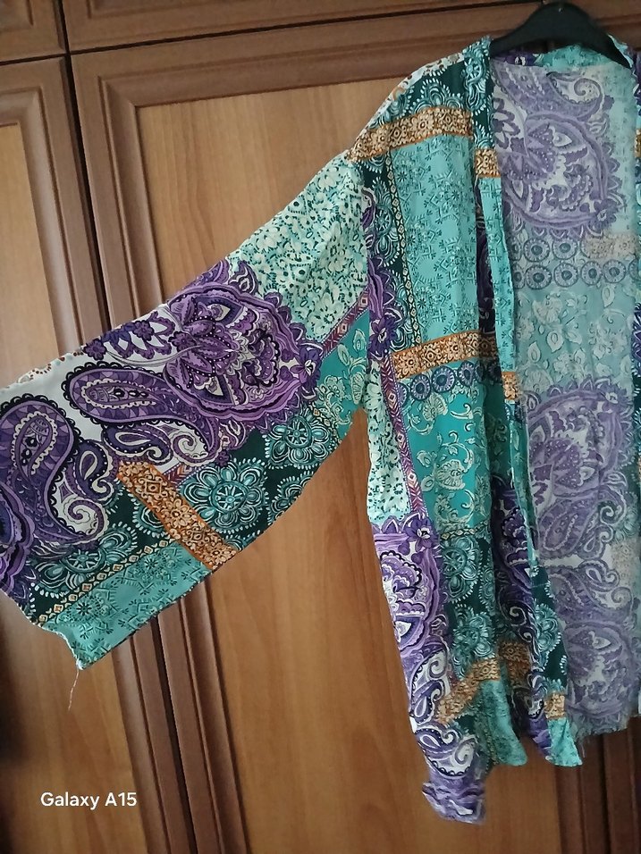 Bohem Tarz Uzun Çok Renkli Kimono takımı - Görsel 4