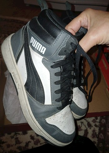 Gri Puma Basketbol Ayakkabısı Velcro Detaylı - Görsel 6