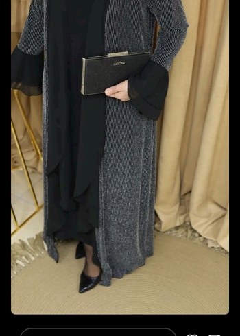 Siyah Uzun Kadın abaya - Görsel 2