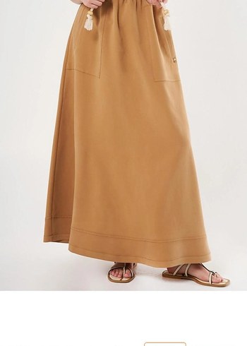 Bej Uzun Kadın Etek - Görsel 3
