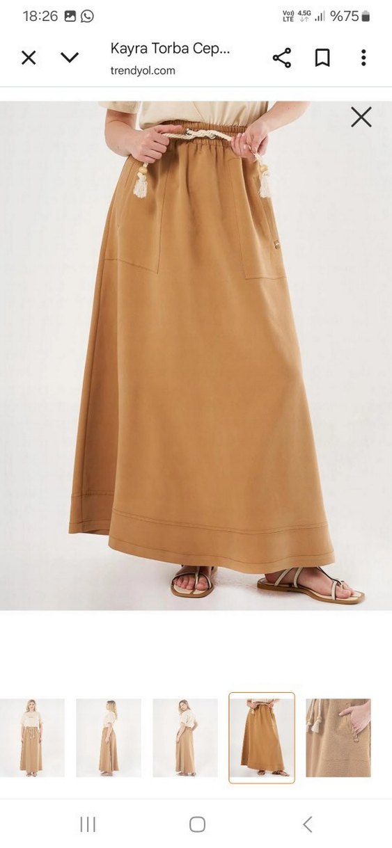 Bej Uzun Kadın Etek - Görsel 3