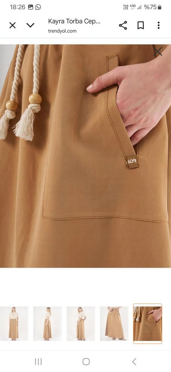 Bej Uzun Kadın Etek - Görsel 4
