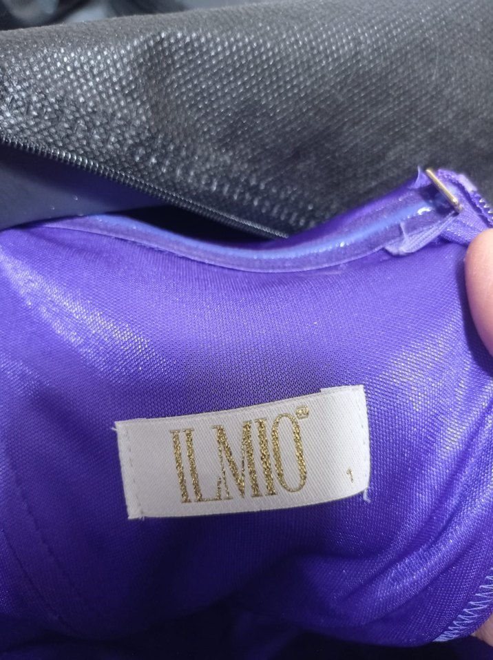 Mor Drapeli Uzun Abiye Elbise - Görsel 4