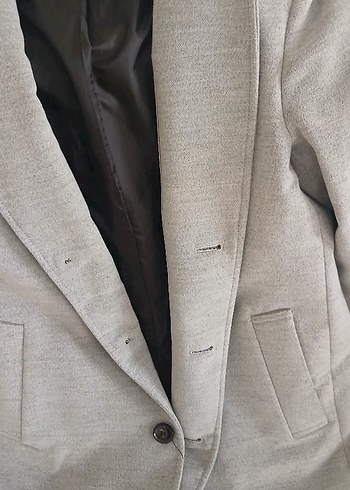 Gri Erkek Midi Uzunlukta Düğmeli Ceket - Görsel 2