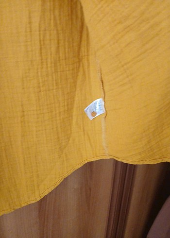 l Beden sarı Renk Sarı Düğmeli müslin Kadın Gömlek