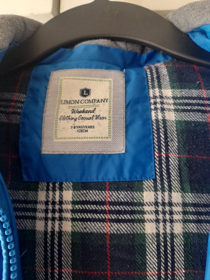 Erkek Çocuk Mavi Kapüşonlu Fermuarlı Yelek - Görsel 2