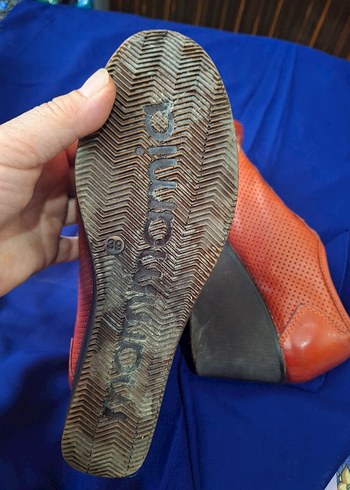 Parlak Kiremit renk kadın Bağcıklar - Görsel 5