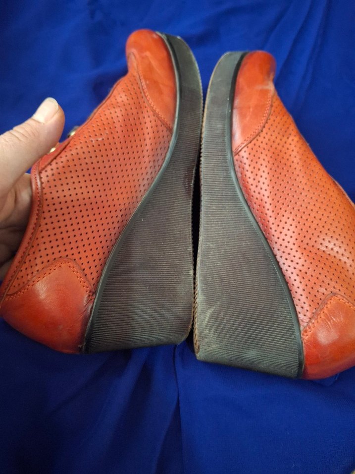 Parlak Kiremit renk kadın Bağcıklar - Görsel 4