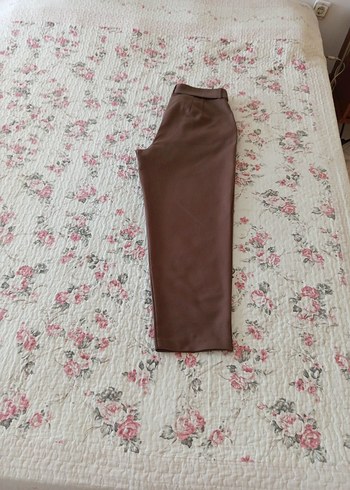 44 Beden Kemerli Rahat Fit Kadın Kumaş Pantolon