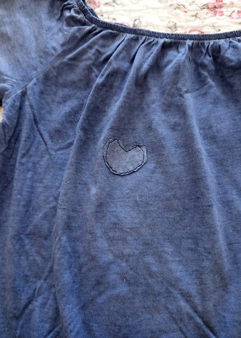 40 Beden lacivert Renk Lacivert Denim Volanlı Kadın Bluz