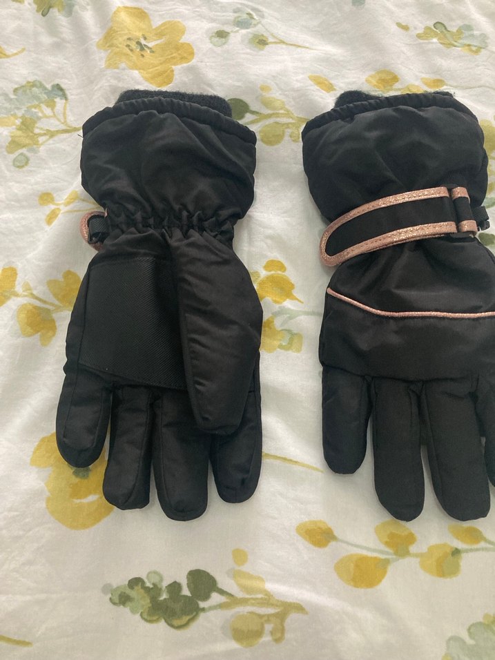 Kız Çocuk Siyah Biker Eldiveni Velcro - Görsel 2