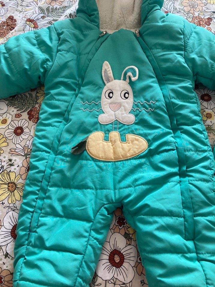 Kürk Detaylı Turkuaz Bebek Tulumu - Görsel 2