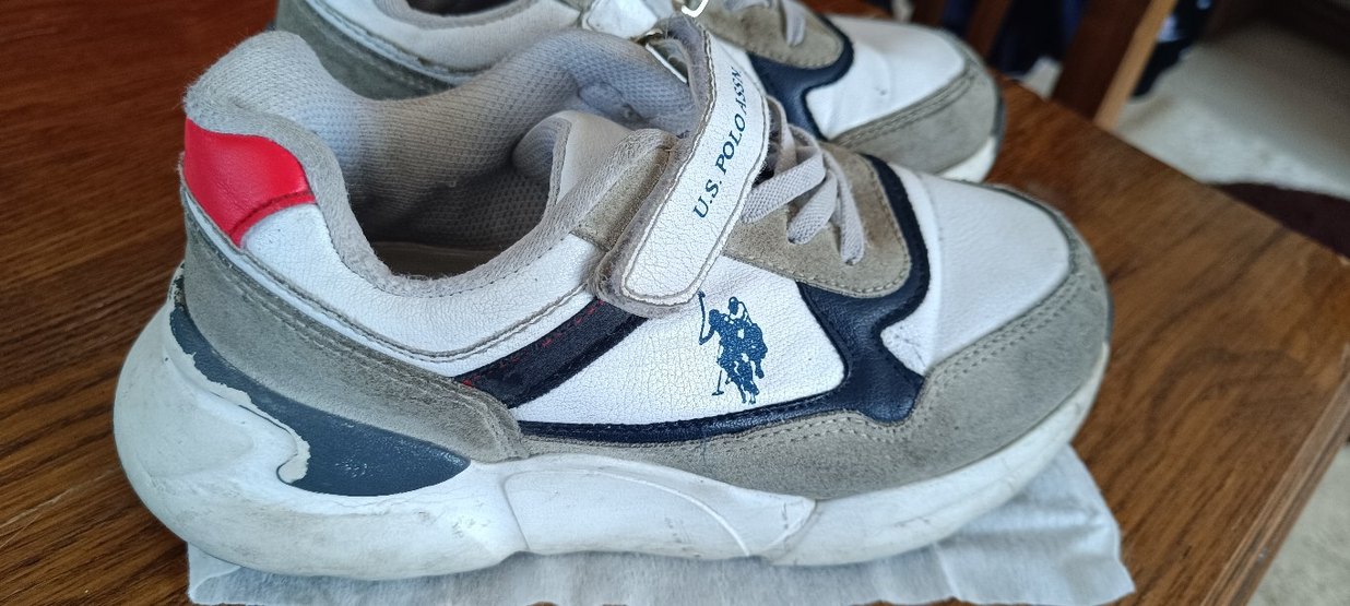 Erkek Çocuk Beyaz Gri Spor Ayakkabı us polo - Görsel 2