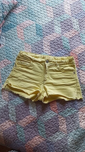 Zara kids sarı kız çocuk kısa kot şort 11-12 yaş 