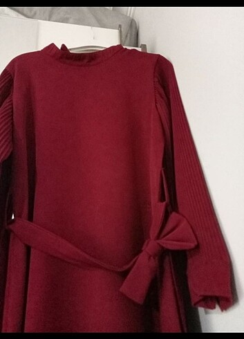 44 Beden bordo Renk Tesettür abiye elbise 