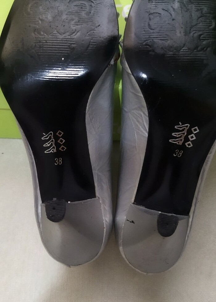 Gri renk 38 numara bayan klasik ayakkabı - Görsel 5