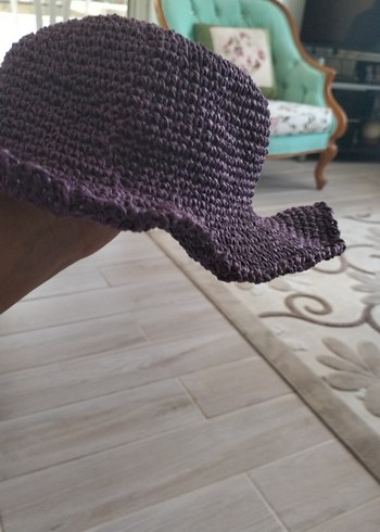 Diğer Bordo kağıt ipten Örgü Bohem Kadın Şapka