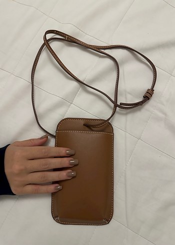 Mango Mango Kahverengi Deri Telefon Çantası