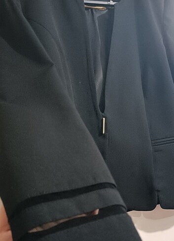 xl Beden Kolları transparanlı blazer ceket