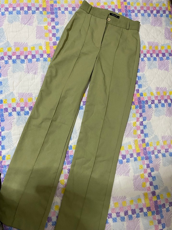 yeşil kumaş pantolon - Görsel 3