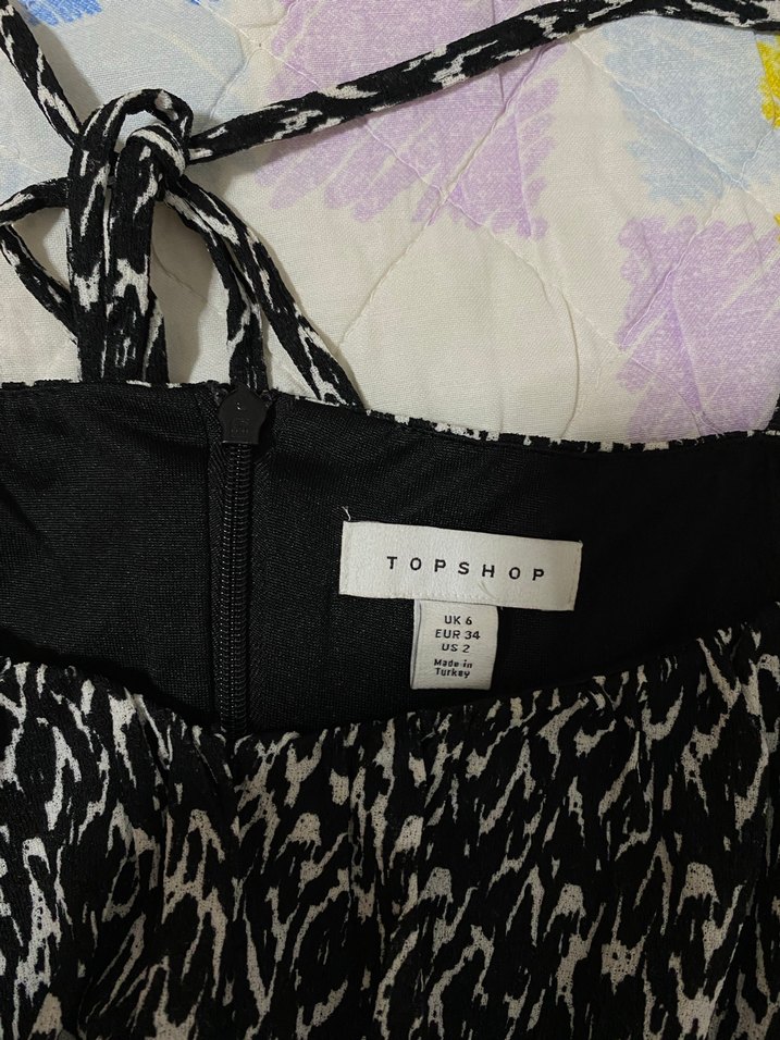 Uzun Kollu Siyah Desenli Elbise - Görsel 5