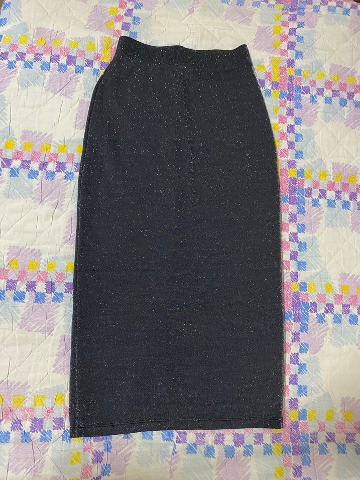 yırtmaclı simli midi etek - Görsel 2