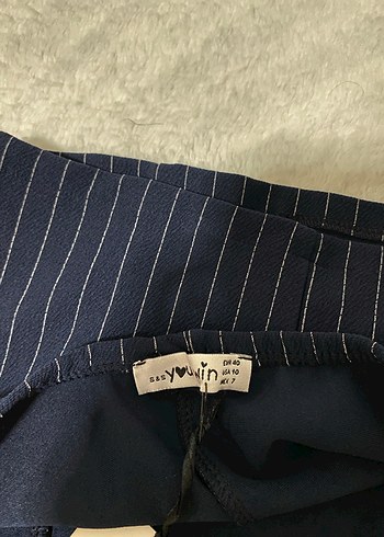 lacivert cizgili crop bluz - Görsel 3