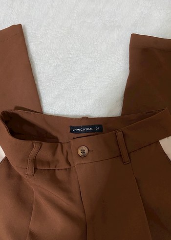 Kadın Kahverengi Kumaş Pantolon - Görsel 3