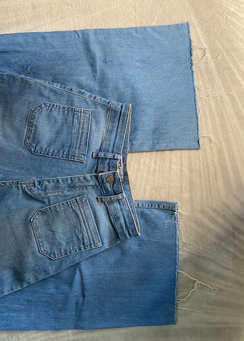 34 Beden mavi Renk Mavi Yüksek Bel Rahat Kesim Kot Pantolon