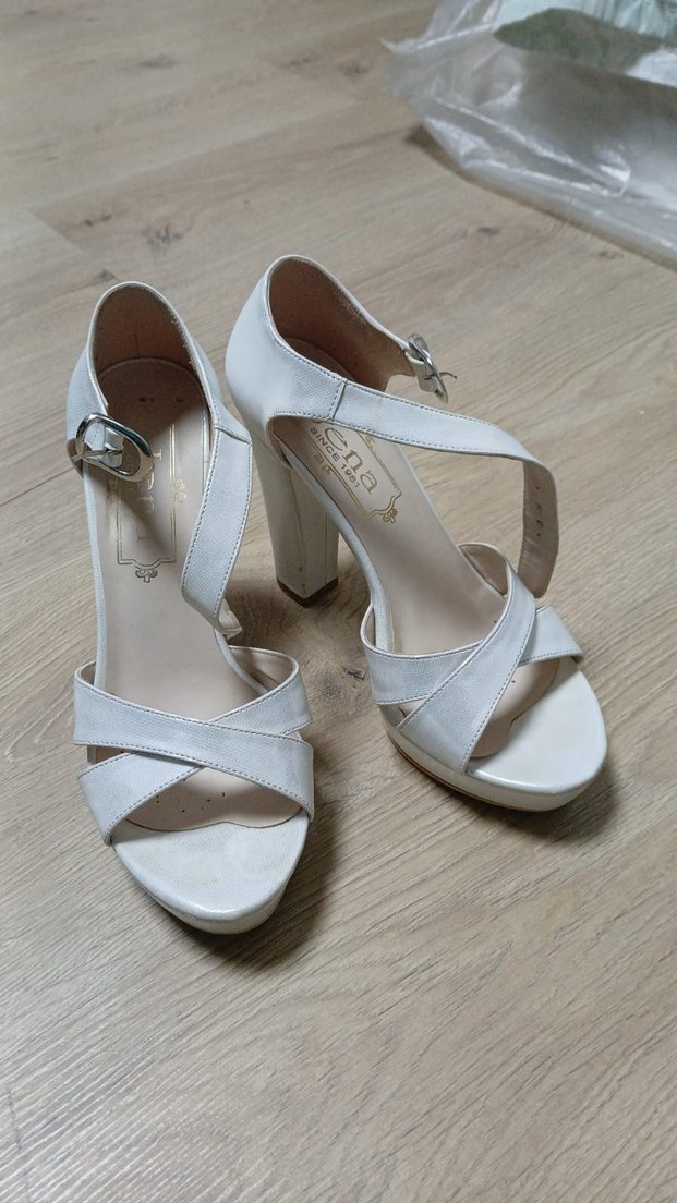 Beyaz Platform Topuklu Kadın Abiye Ayakkabı - Görsel 2