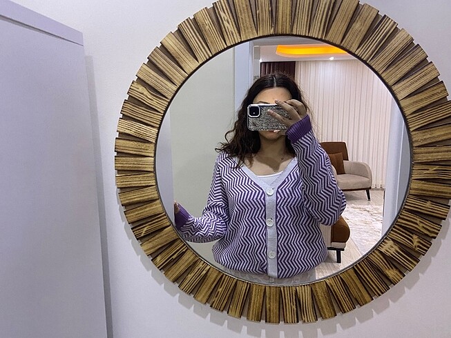 m Beden Oversize Mor Hırka