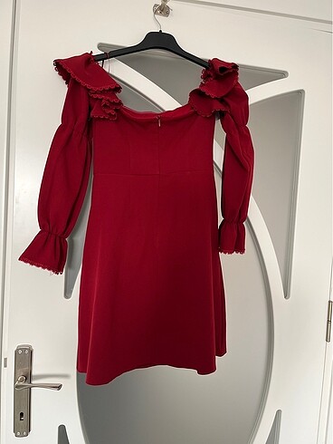 36 Beden Straplez Bordo Mini Elbise