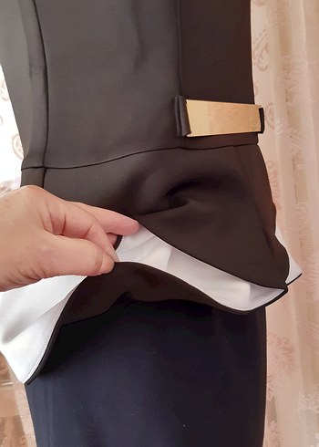 Etiketli siyah kalın likralı bluz - Görsel 6