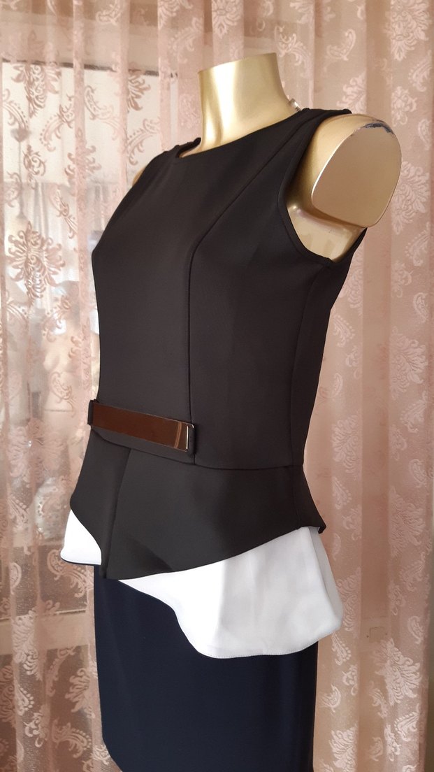 Etiketli siyah kalın likralı bluz - Görsel 2