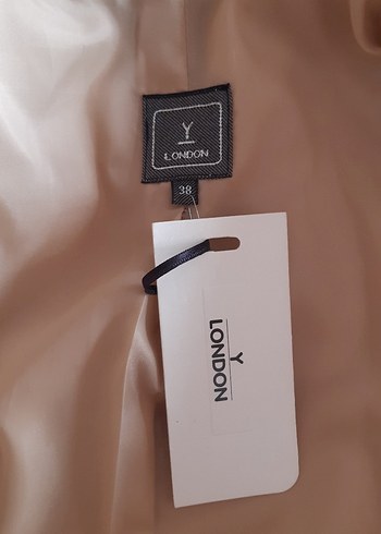 Etiketli bej kaşe ceket-blazer - Görsel 6