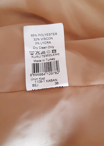 Etiketli bej kaşe ceket-blazer - Görsel 7