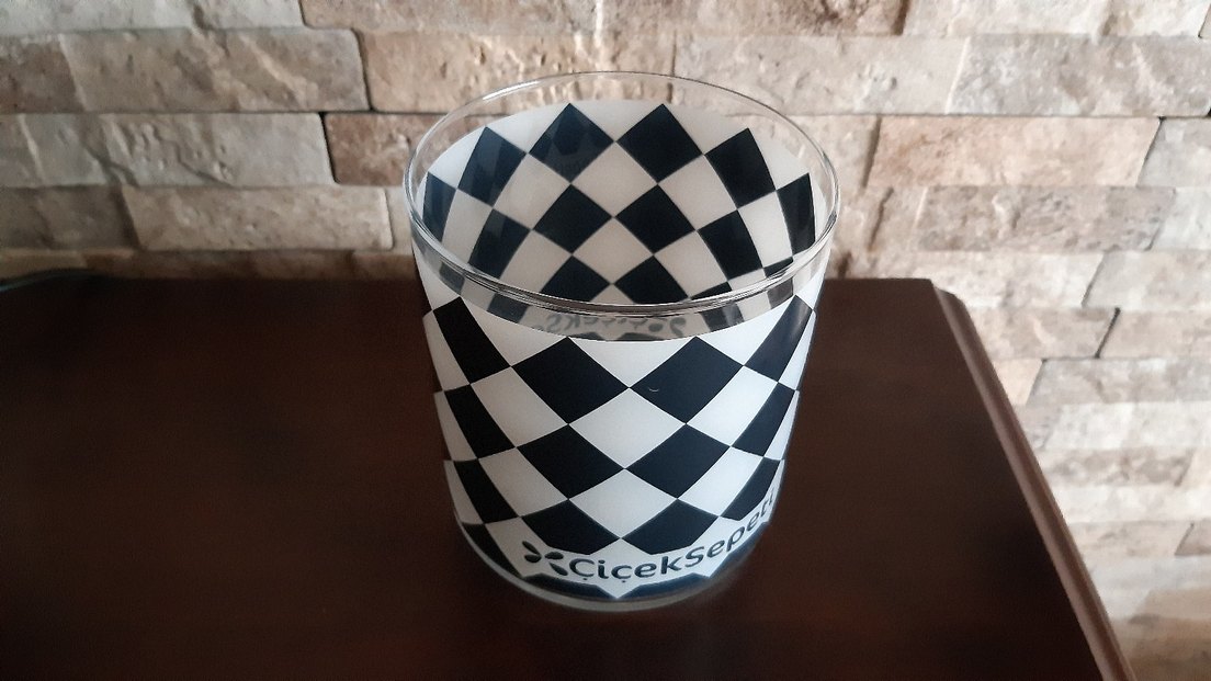 Paşabahçe Siyah-Beyaz Cam Vazo - Görsel 2