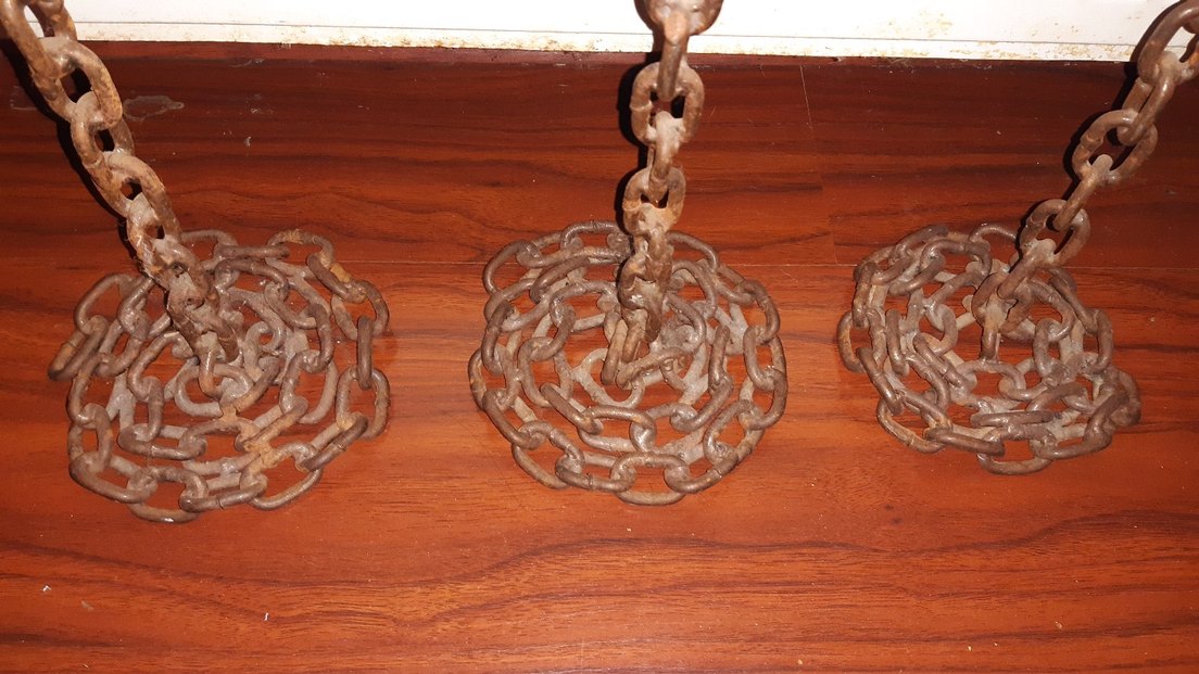 Üçlü ağır ham demir zincir Mumluk Seti - Görsel 4