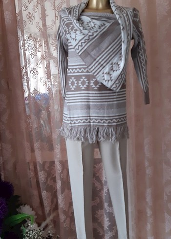 Bohem Tarz Uzun Etnik Desenli Kadın Hırka - Görsel 7