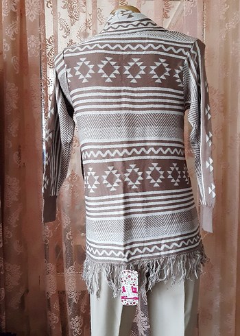 Bohem Tarz Uzun Etnik Desenli Kadın Hırka - Görsel 8