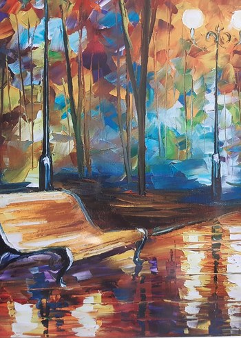 Yağmurda yürüyen çift Temalı Tablo büyük boy - Görsel 5