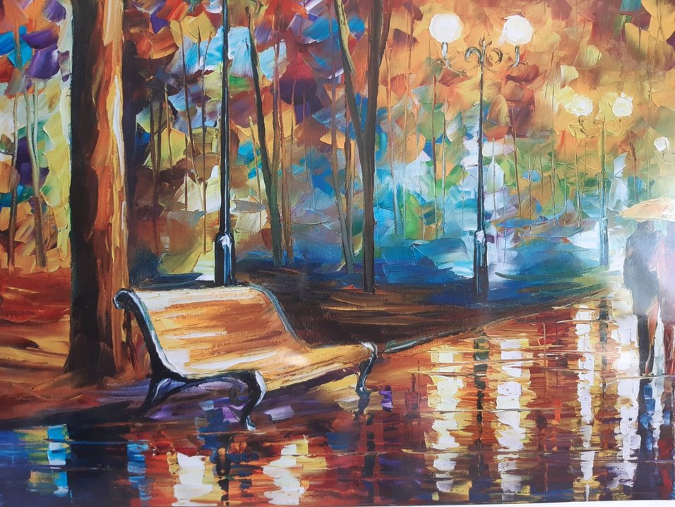 Yağmurda yürüyen çift Temalı Tablo büyük boy - Görsel 5