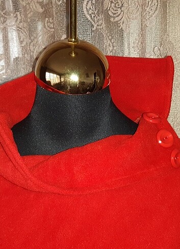 Kıpkırmızı Polar Panço - Görsel 6