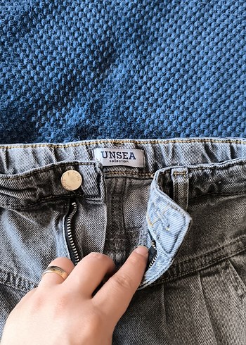 Düğmeli Gri kız Jean