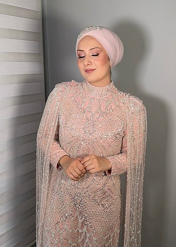diğer Beden pembe Renk Özel dikim TESETTÜR ABİYE