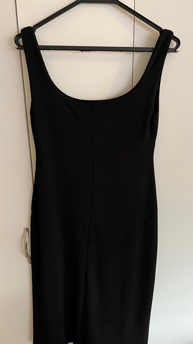 Siyah Uzun Kolsuz Elbise - Görsel 2