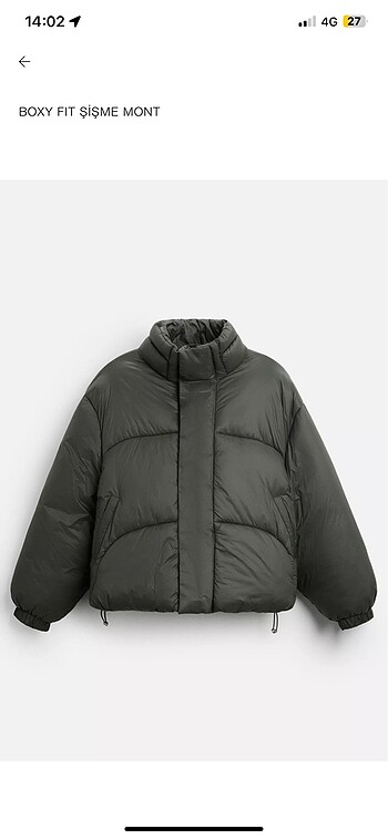 ZARA BOXY FİT ŞİŞME MONT