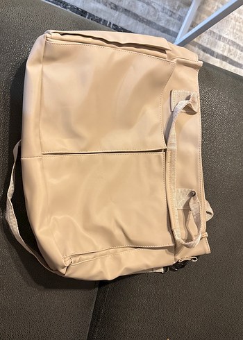 Bej Deri Fermuarlı Kadın Çanta - Görsel 2