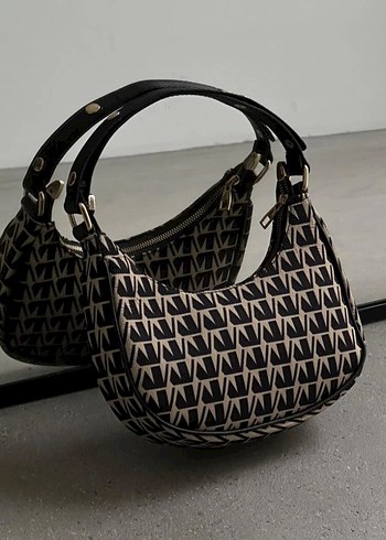 Tokalı Lacivert Baskılı Denim Kadın Çanta - Görsel 2